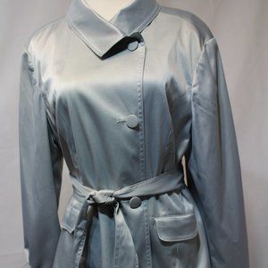 80's Harve Bernard Grayish/Silver Ice Blue Womans Jacket-Three Button -Pea Style